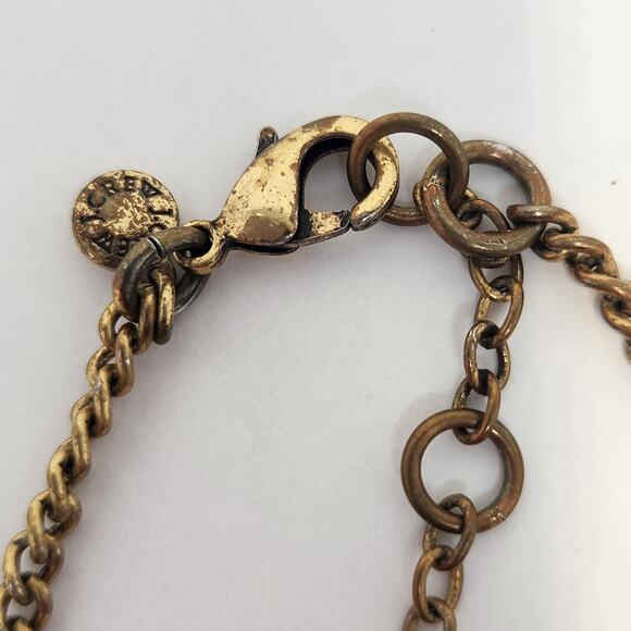 J Crew Orange Green Clear Rhinestone Cluster Statement Necklace Gold Tone - Picture 4 of 6